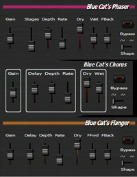 Blue Cat Chorus, Flanger e Phaser